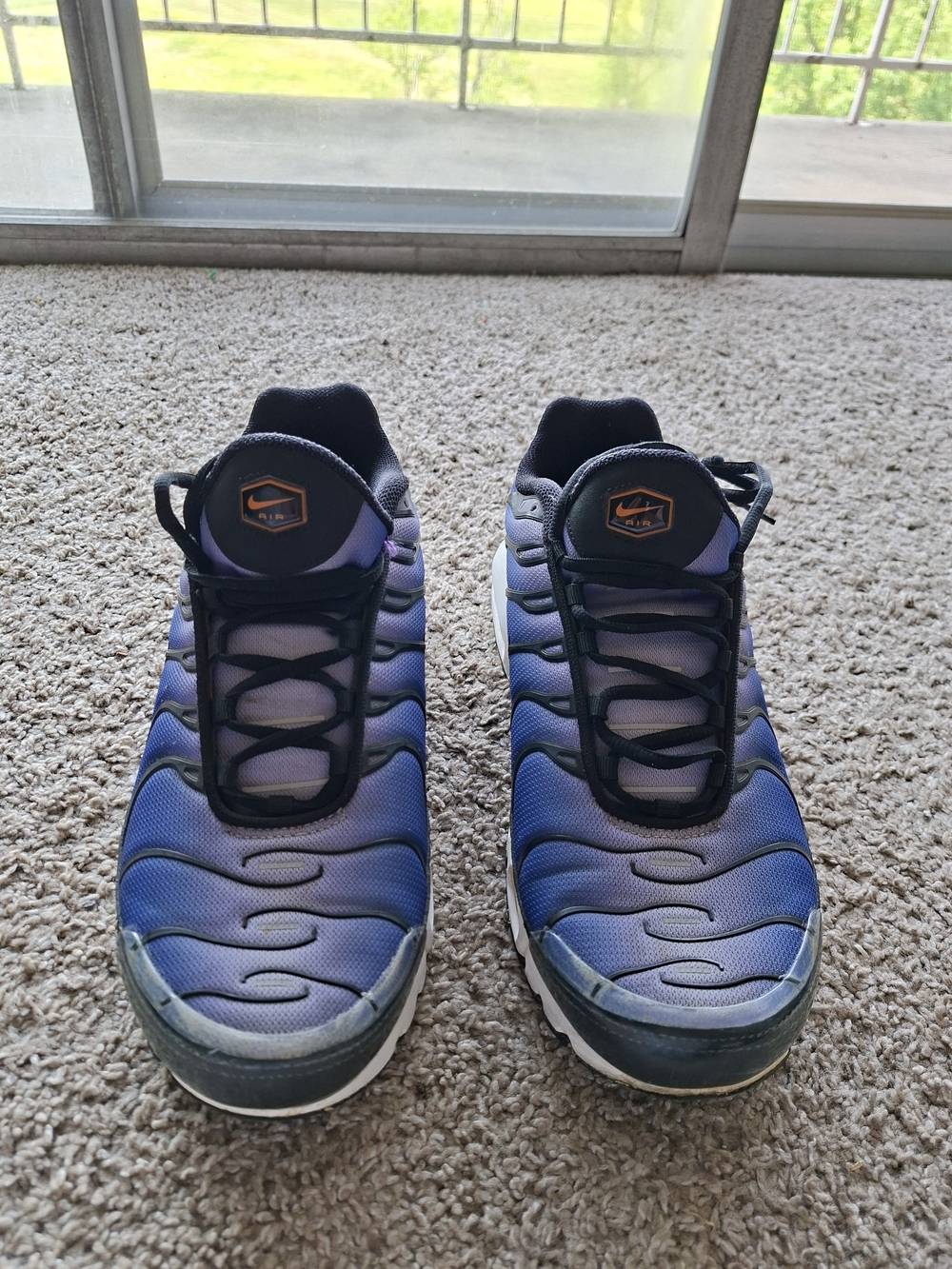 Nike Air Max Plus, Black/Total Orange-Voltage Purple, BQ4629-002, Size 13